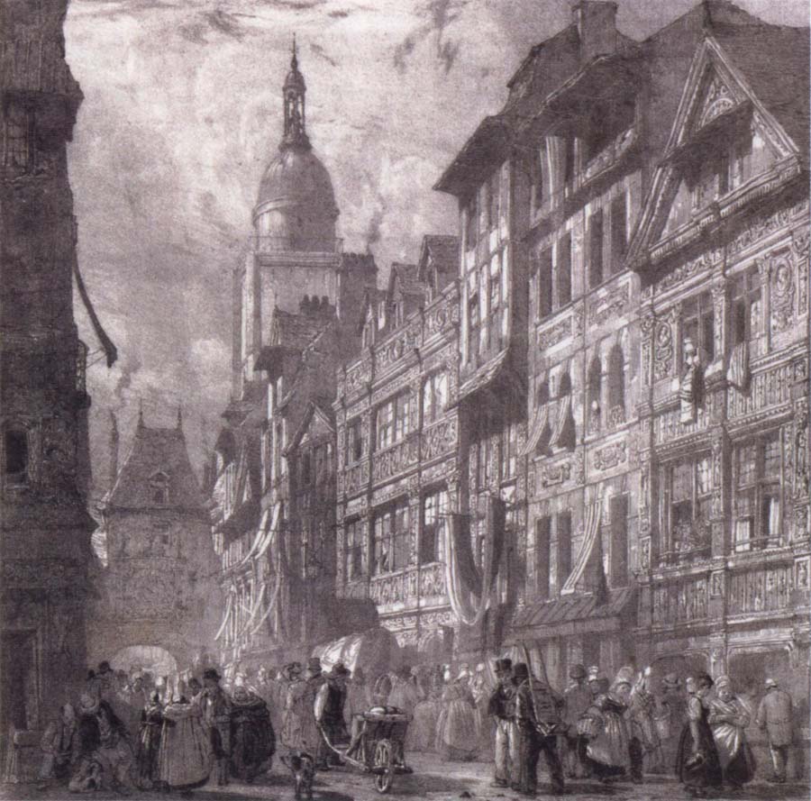 Richard Parkes Bonington Rue du Gros-Horloge a Rouen